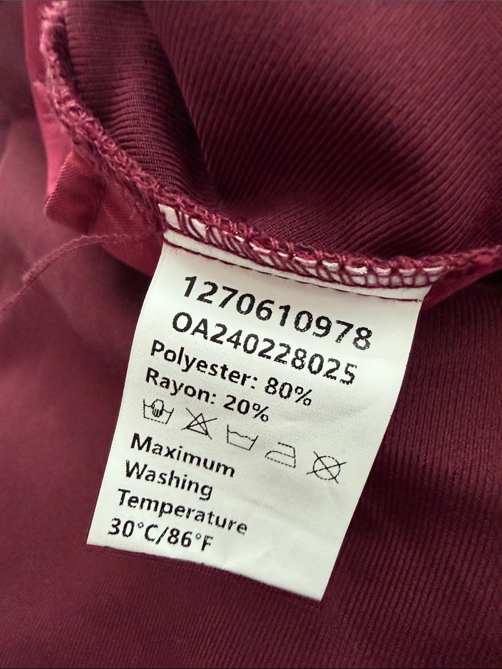 COMMENSE burgundy Wide Leg Pants pleated no belt M NWT - Picture 6 of 7